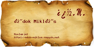 Ádok Miklós névjegykártya