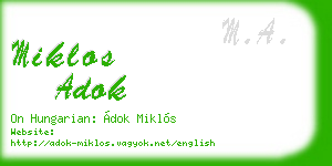 miklos adok business card